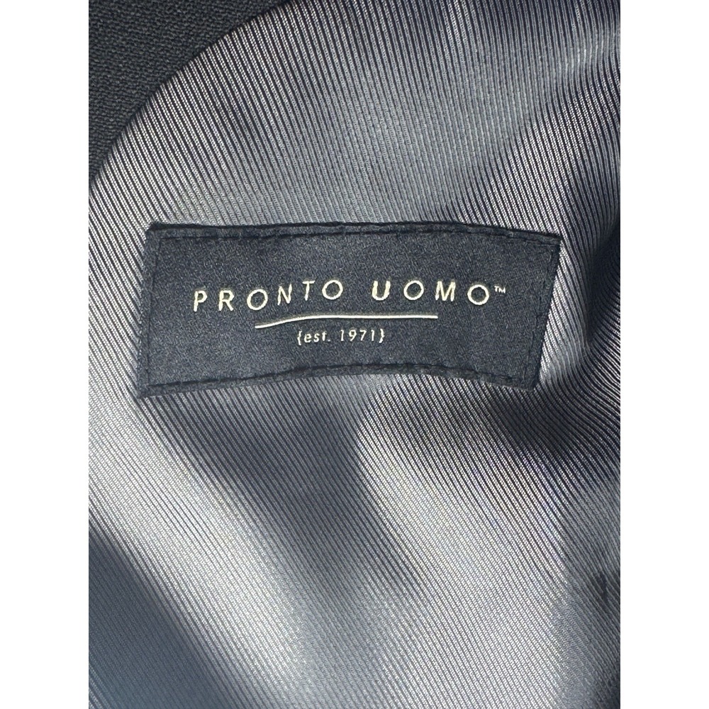 Pronto Uomo Blazer Black Jacket Mens Sz 35  Short 29 Waist Wool Poly 2 Button - Picture 3 of 7